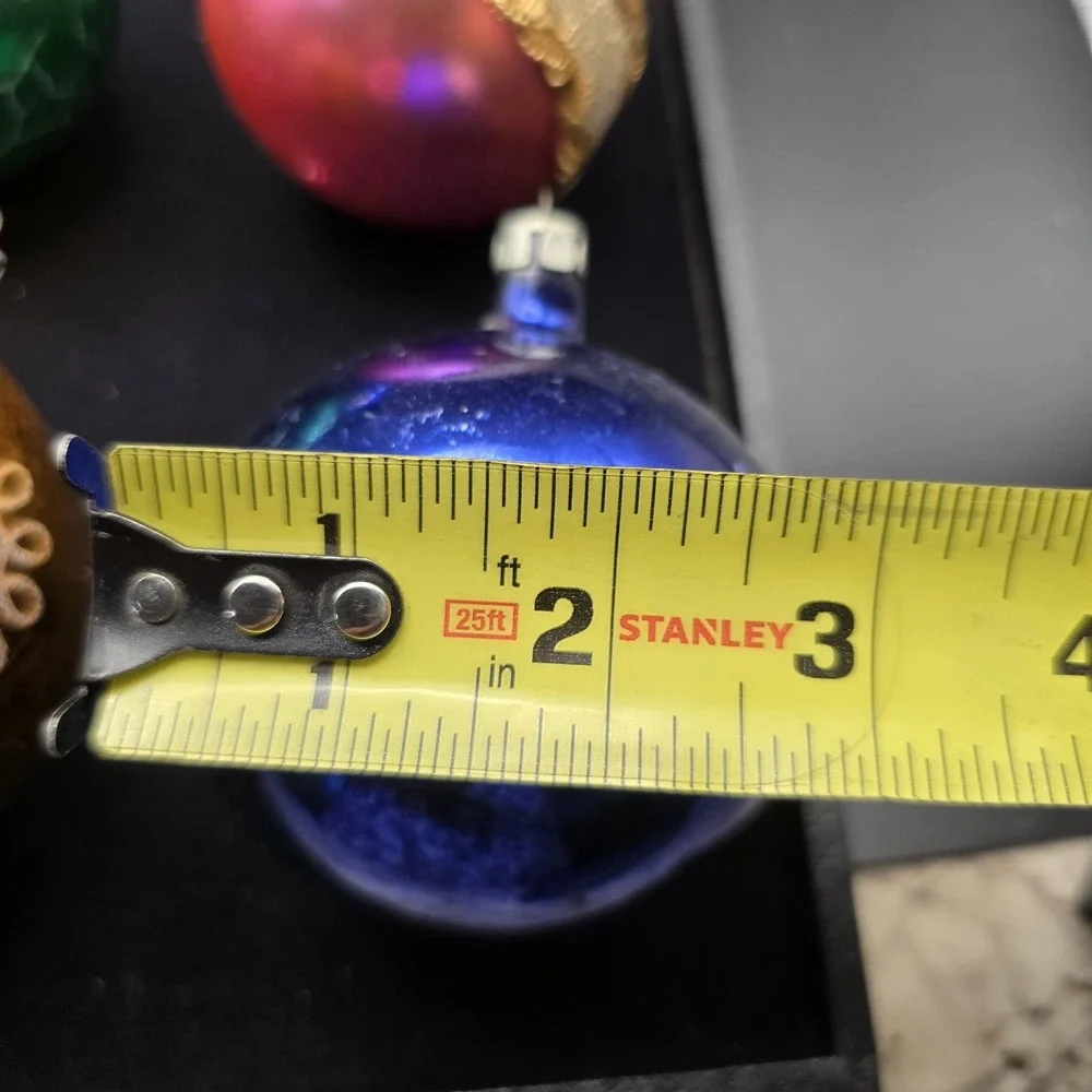 Mixed Lot Of 6 Large Vintage Glass Ornaments‎ 3.5